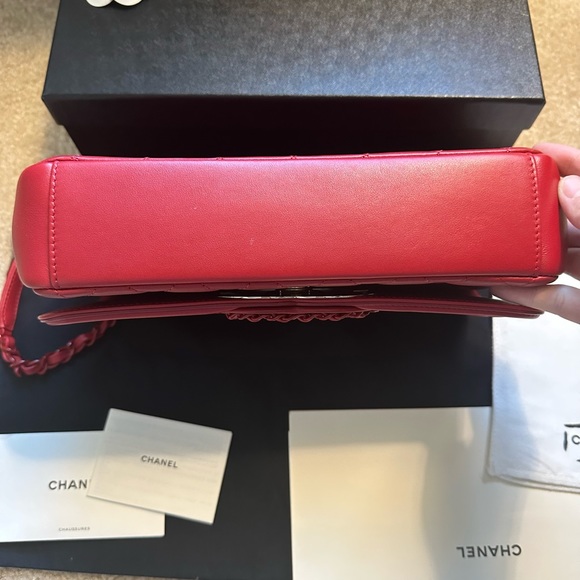 CC Filigree Leather Handbag, burgundy color. - Picture 5 of 15